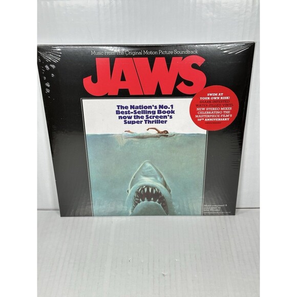 Jaws Original Motion Picture Soundtrack Shark Infested Water Filled Vinyl LP NEW - Picture 1 of 2